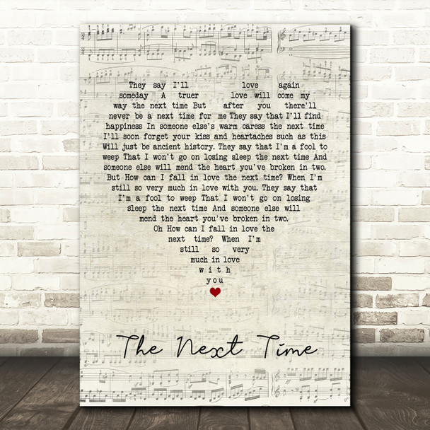 Cliff Richard The Next Time Script Heart Song Lyric Quote Music Print