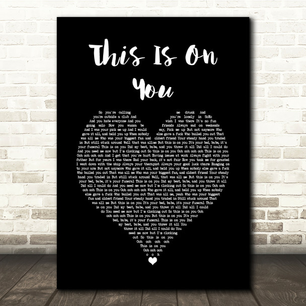 Maisie Peters This Is On You Black Heart Song Lyric Quote Music Print