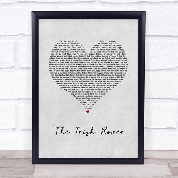 The Dubliners The Irish Rover Grey Heart Song Lyric Quote Music Print