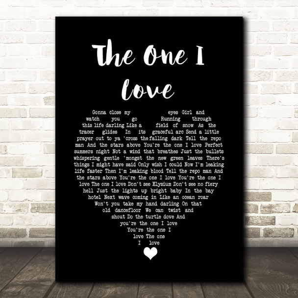 David Gray The One I Love Black Heart Song Lyric Quote Music Print