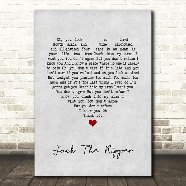 Morrissey Jack The Ripper Grey Heart Song Lyric Quote Music Print