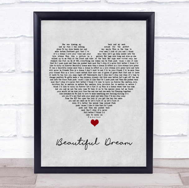 Adam Ant Beautiful Dream Grey Heart Song Lyric Quote Music Print