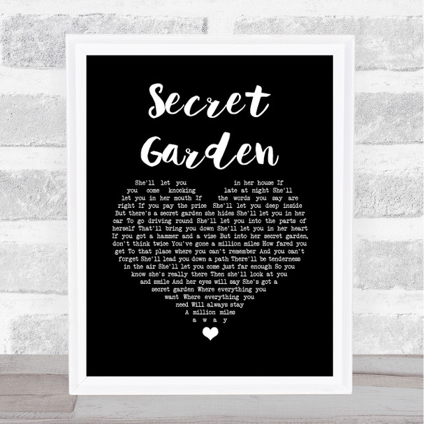 Bruce Springsteen Secret Garden Black Heart Song Lyric Quote Music Print