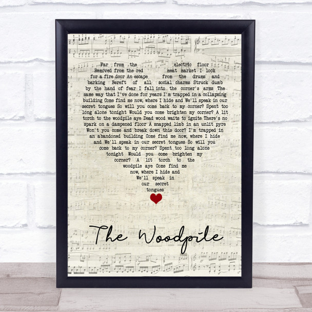Frightened Rabbit The Woodpile Script Heart Song Lyric Quote Music Print