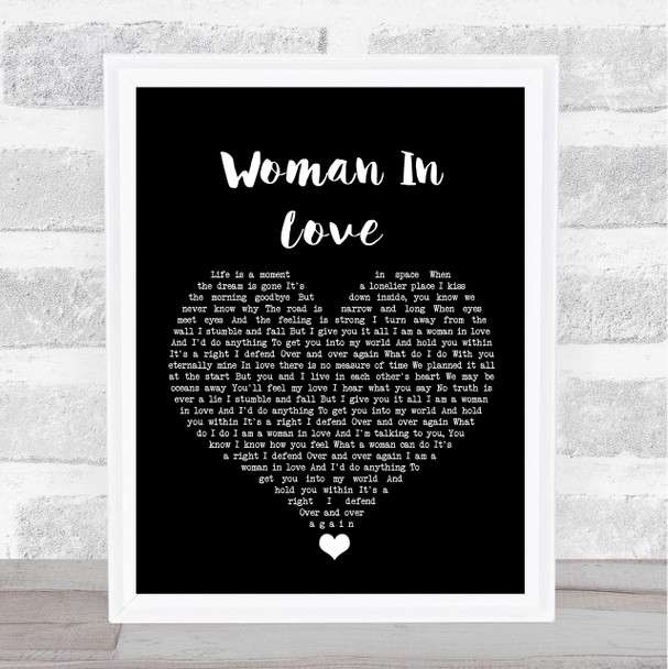 Barbra Streisand Woman In Love Black Heart Song Lyric Quote Music Print