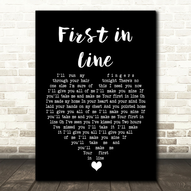 Matthew Mayfield First in Line Black Heart Song Lyric Quote Music Print