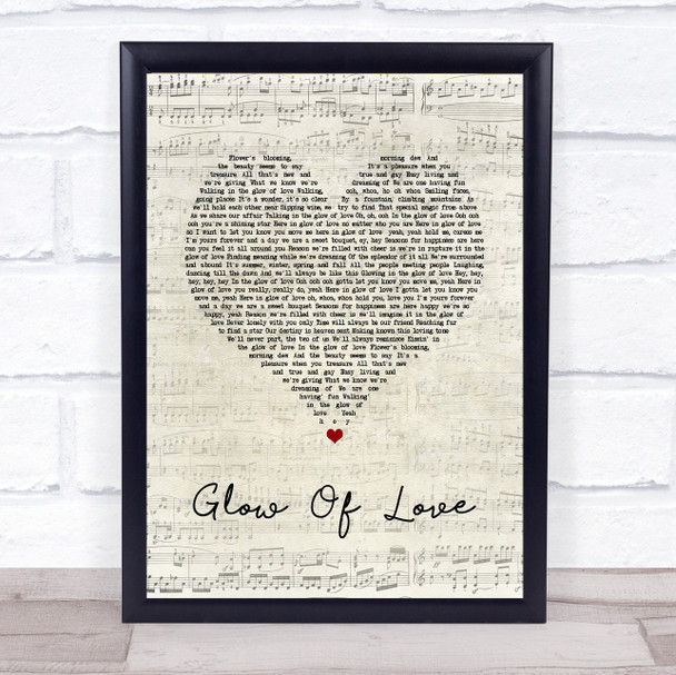 Luther Vandross Glow Of Love Script Heart Song Lyric Quote Music Print