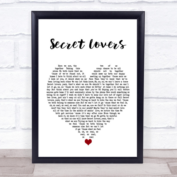 Atlantic Starr Secret Lovers White Heart Song Lyric Quote Music Print