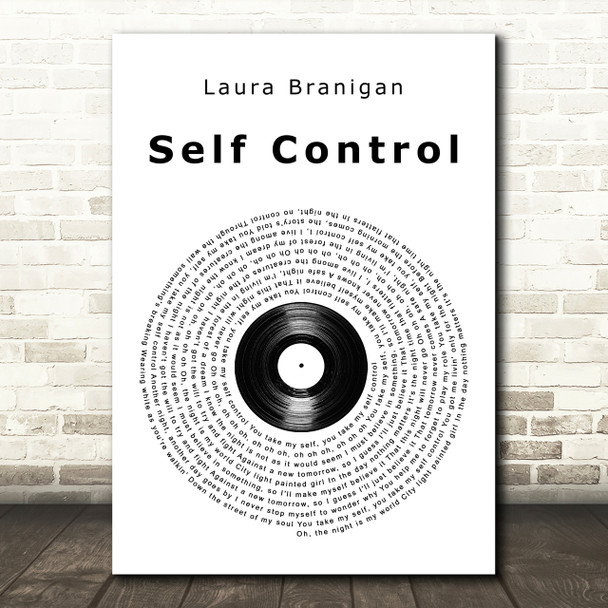 Laura Branigan Self Control Vinyl Record Song Lyric Quote Music Print