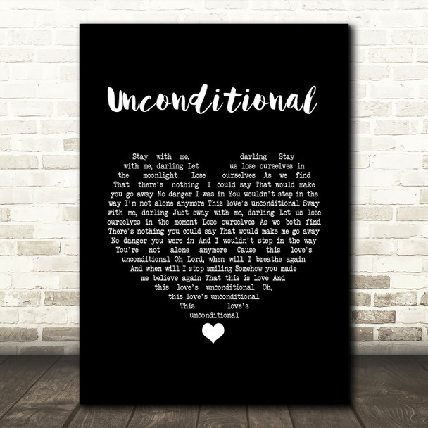 Freya Ridings Unconditional Black Heart Song Lyric Quote Music Print