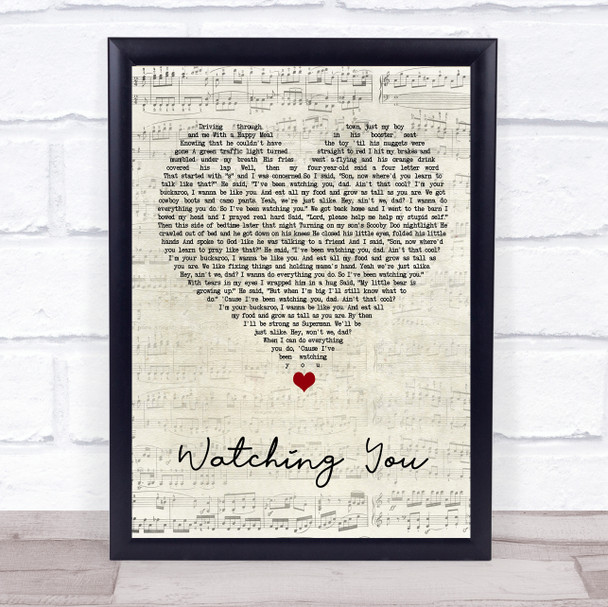 Rodney Atkins Watching You Script Heart Song Lyric Quote Music Print
