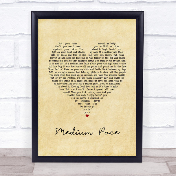 Adam Sandler Medium Pace Vintage Heart Song Lyric Quote Music Print