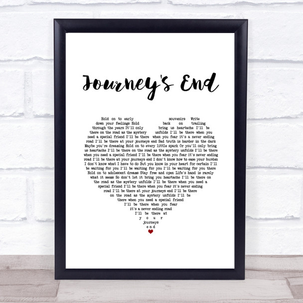 Steve Harley Journey's End White Heart Song Lyric Quote Music Print