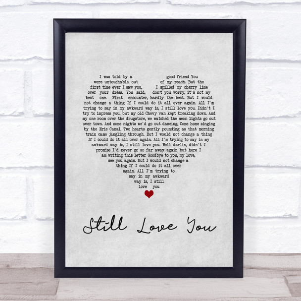 Rod Stewart Still Love You Grey Heart Song Lyric Quote Music Print