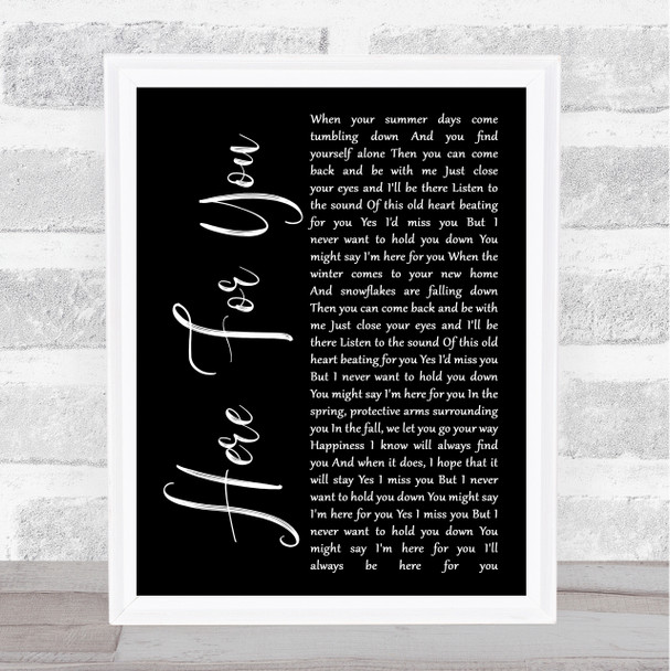 Neil Young Here For You Black Script Song Lyric Quote Music Print