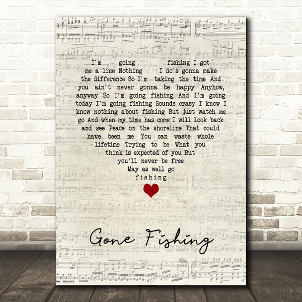 Chris Rea Gone Fishing Script Heart Song Lyric Quote Music Print