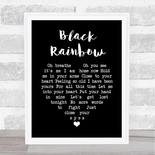 Raffertie Black Rainbow Black Heart Song Lyric Quote Music Print