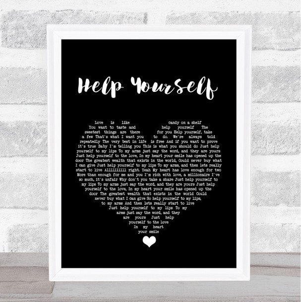 Tom Jones Help Yourself Black Heart Song Lyric Quote Music Print