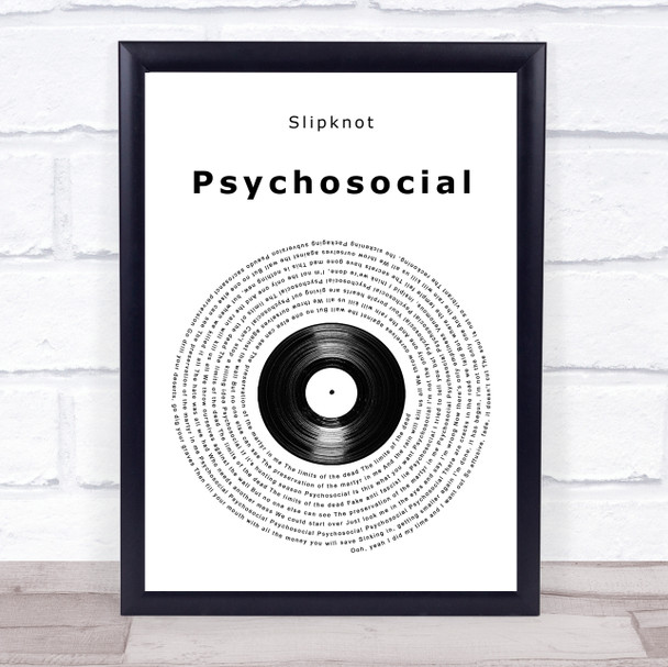 Slipknot Psychosocial Vinyl Record Song Lyric Quote Music Print