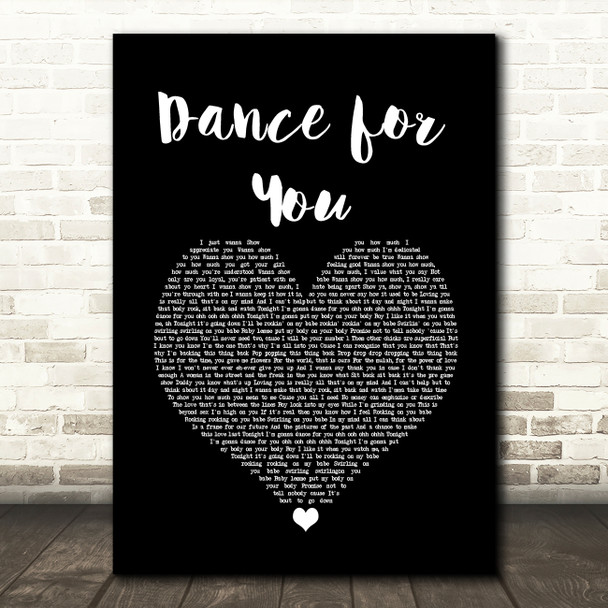 Beyoncé Dance for You Black Heart Song Lyric Quote Music Print