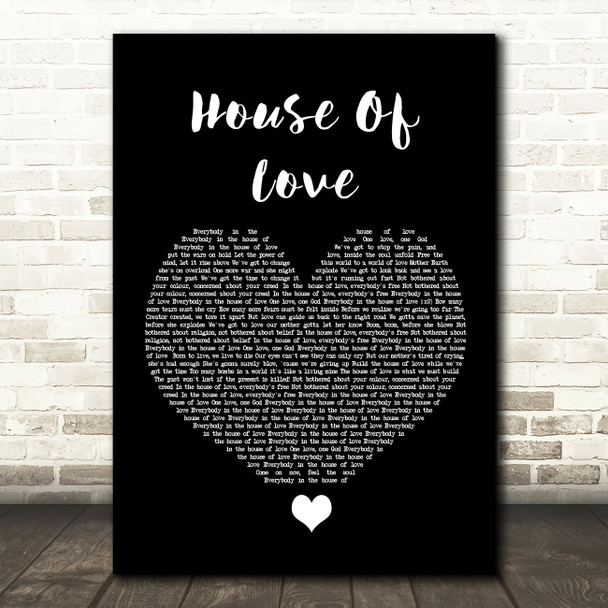 East 17 House Of Love Black Heart Song Lyric Quote Music Print