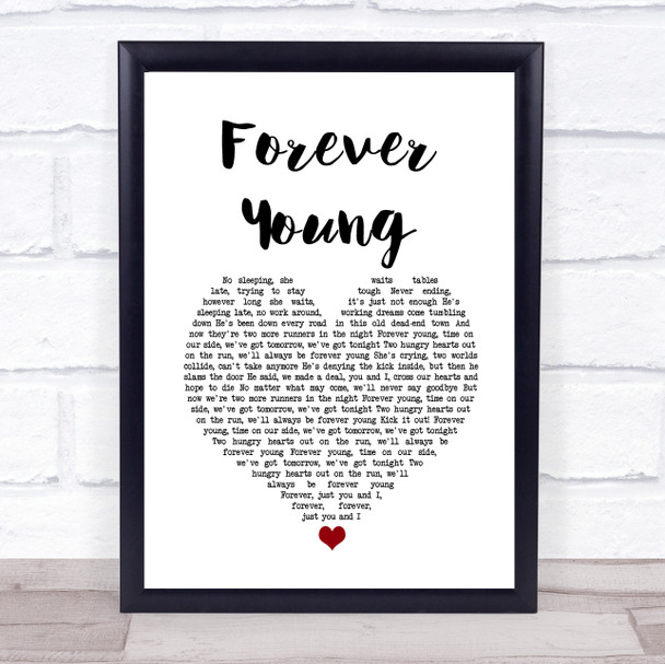 Tyketto Forever Young White Heart Song Lyric Quote Music Print
