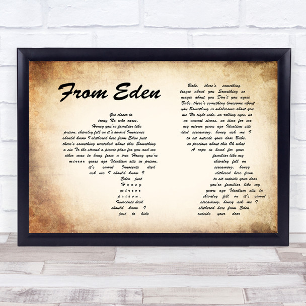 Hozier From Eden Man Lady Couple Song Lyric Quote Music Print