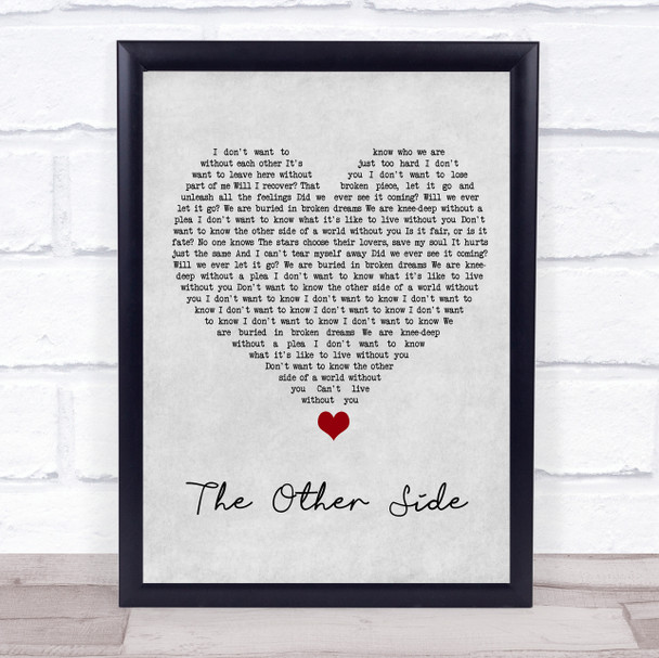 Ruelle The Other Side Grey Heart Song Lyric Quote Music Print