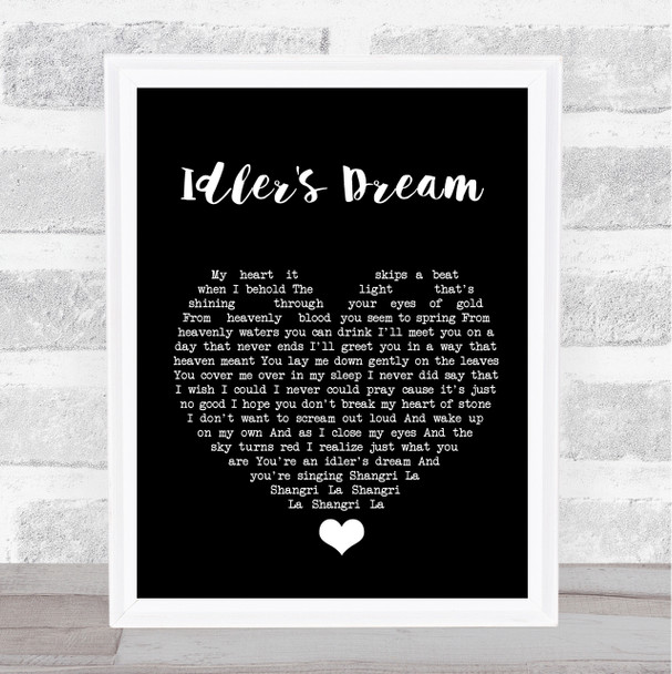 Oasis Idler's Dream Black Heart Song Lyric Quote Music Print