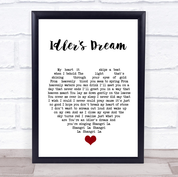 Oasis Idler's Dream White Heart Song Lyric Quote Music Print