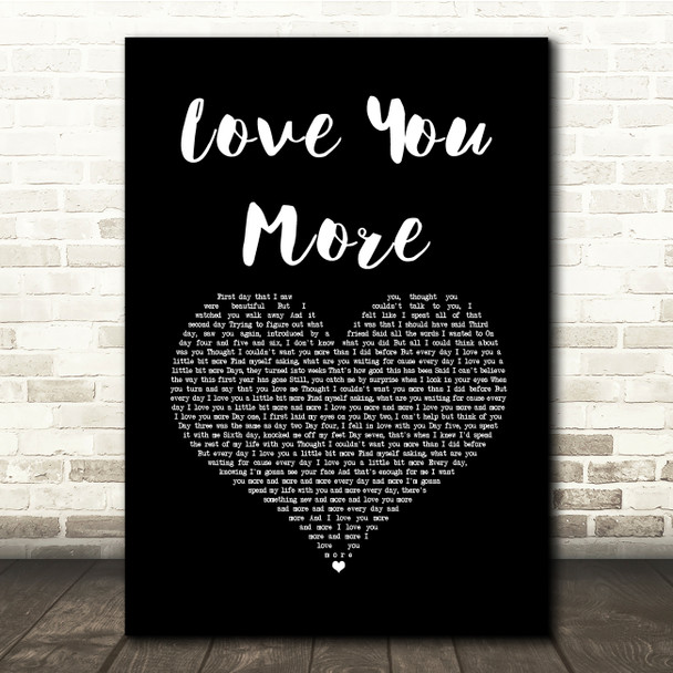 JLS Love You More Black Heart Song Lyric Quote Music Print