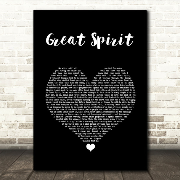 Nahko And Medicine For The People Great Spirit Black Heart Song Lyric Quote Music Print