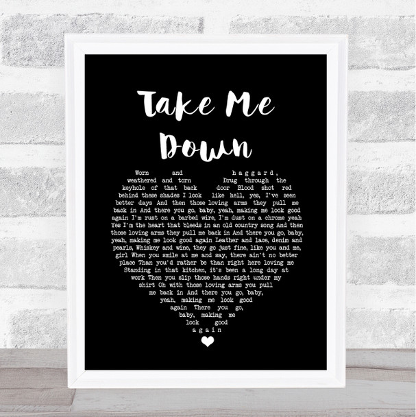The Pretty Reckless Take Me Down Black Heart Song Lyric Quote Music Print