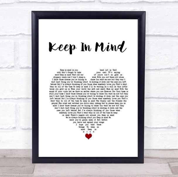 LoCash Cowboys Keep In Mind White Heart Song Lyric Quote Music Print