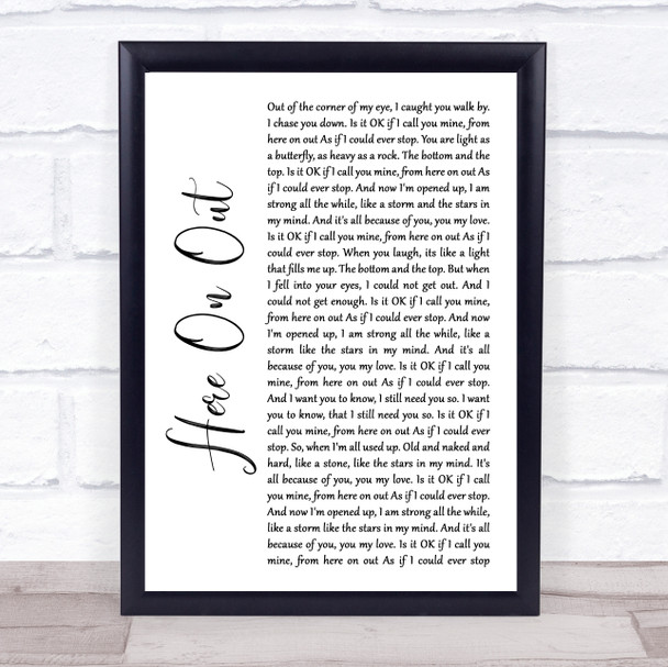 Dave Matthews Here On Out White Script Song Lyric Quote Music Print