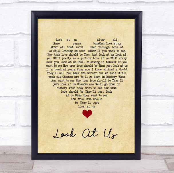 Vince Gill Look At Us Vintage Heart Song Lyric Quote Music Print