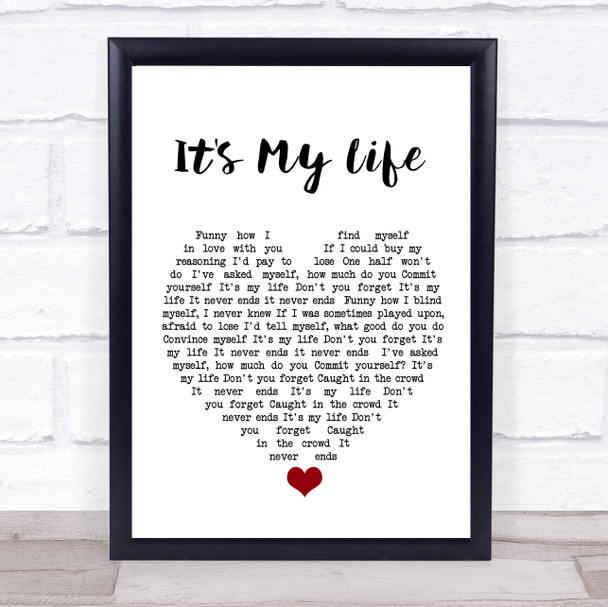 Talk Talk It's My Life White Heart Song Lyric Quote Music Print