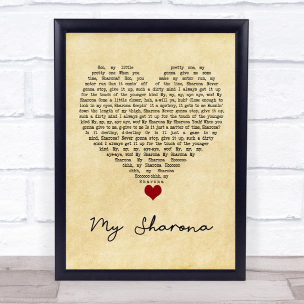 The Knack My Sharona Vintage Heart Song Lyric Quote Music Print