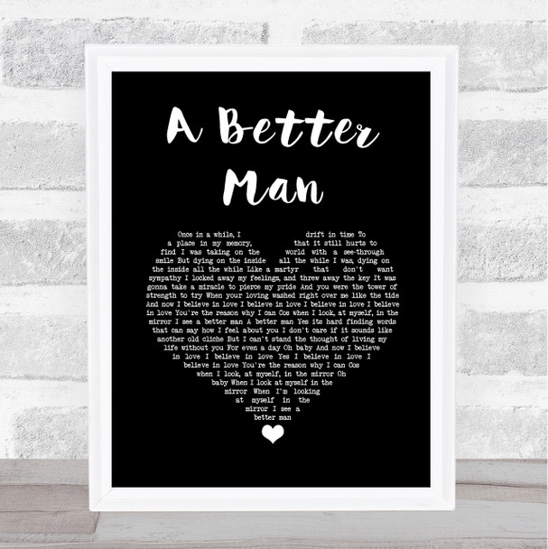 Thunder A Better Man Black Heart Song Lyric Quote Music Print