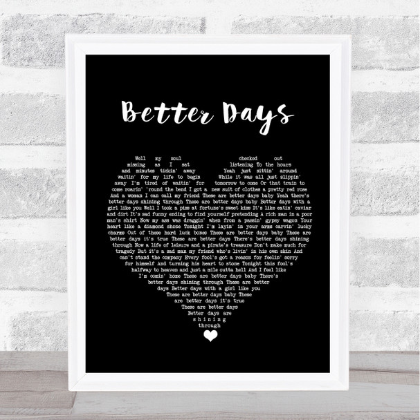 Bruce Springsteen Better Days Black Heart Song Lyric Quote Music Print