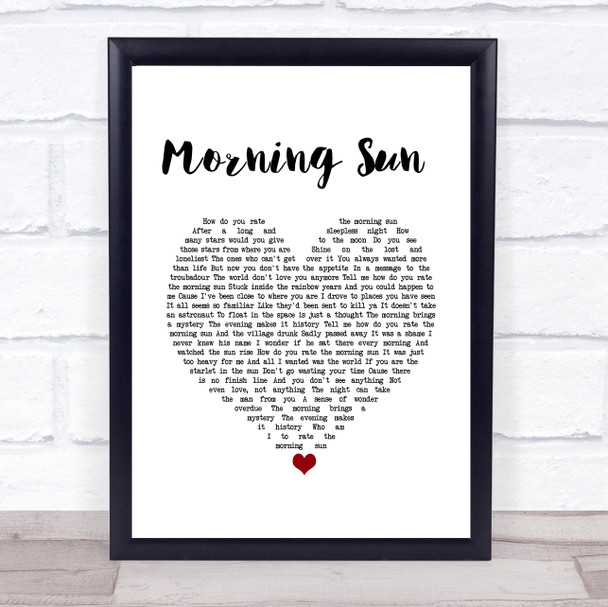 Robbie Williams Morning Sun White Heart Song Lyric Quote Music Print