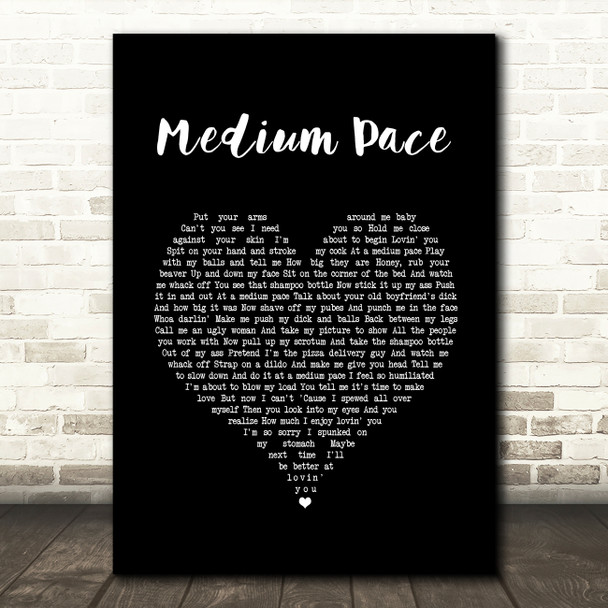Adam Sandler Medium Pace Black Heart Song Lyric Quote Music Print
