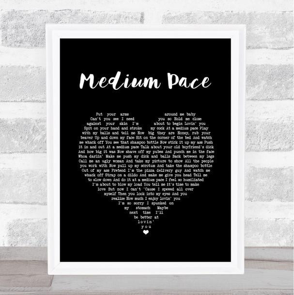 Adam Sandler Medium Pace Black Heart Song Lyric Quote Music Print