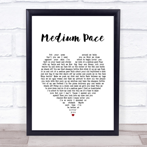 Adam Sandler Medium Pace White Heart Song Lyric Quote Music Print