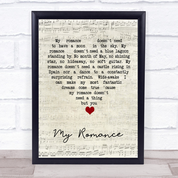 James Taylor My Romance Script Heart Song Lyric Quote Music Print