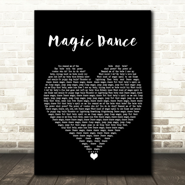 David Bowie Magic Dance Black Heart Song Lyric Quote Music Print