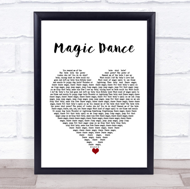 David Bowie Magic Dance White Heart Song Lyric Quote Music Print