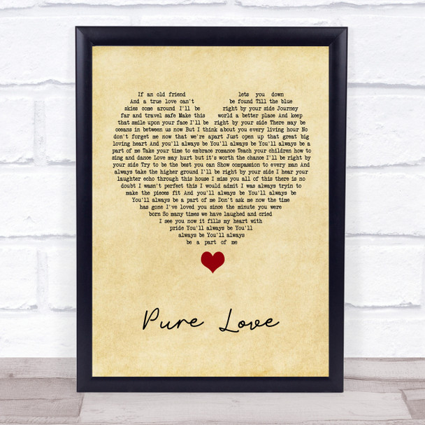 Rod Stewart Pure Love Vintage Heart Song Lyric Quote Music Print