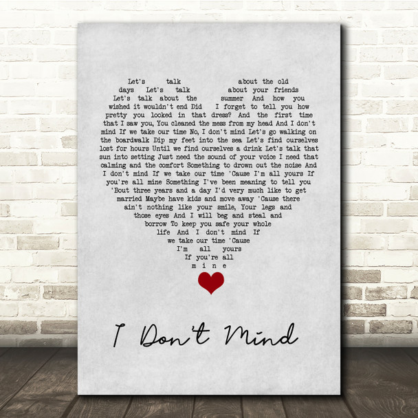 Defeater I Don't Mind Grey Heart Song Lyric Quote Music Print