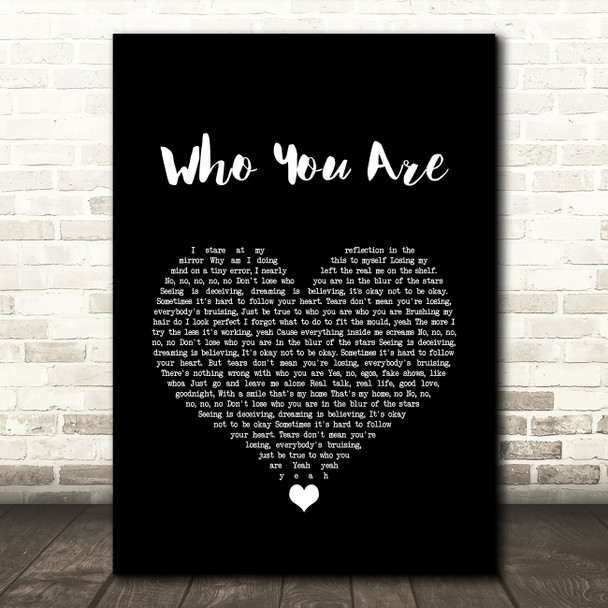 Jessie J Who You Are Black Heart Song Lyric Quote Music Print